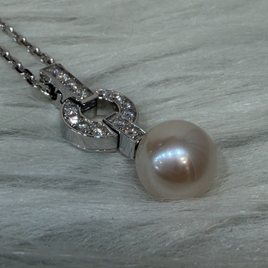 Cartier 卡地亞 750 HIMALIA 0.25CT 珍珠 鑽石 白K金 項鍊 鑽圈-4