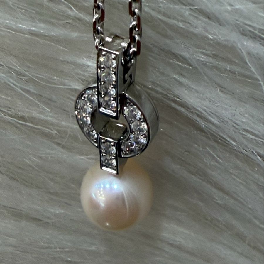 Cartier 卡地亞 750 HIMALIA 0.25CT 珍珠 鑽石 白K金 項鍊 鑽圈-6