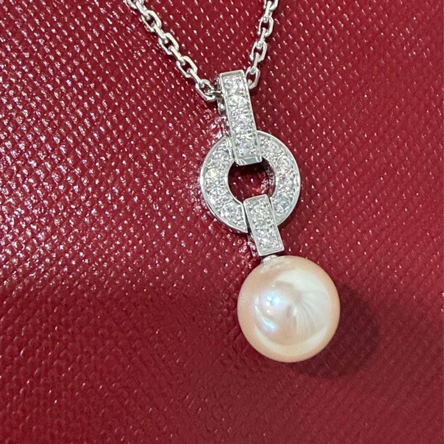 Cartier 卡地亞 750 HIMALIA 0.25CT 珍珠 鑽石 白K金 項鍊 鑽圈-7