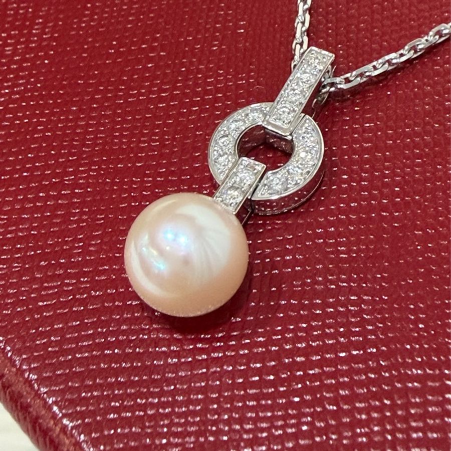 Cartier 卡地亞 750 HIMALIA 0.25CT 珍珠 鑽石 白K金 項鍊 鑽圈-9
