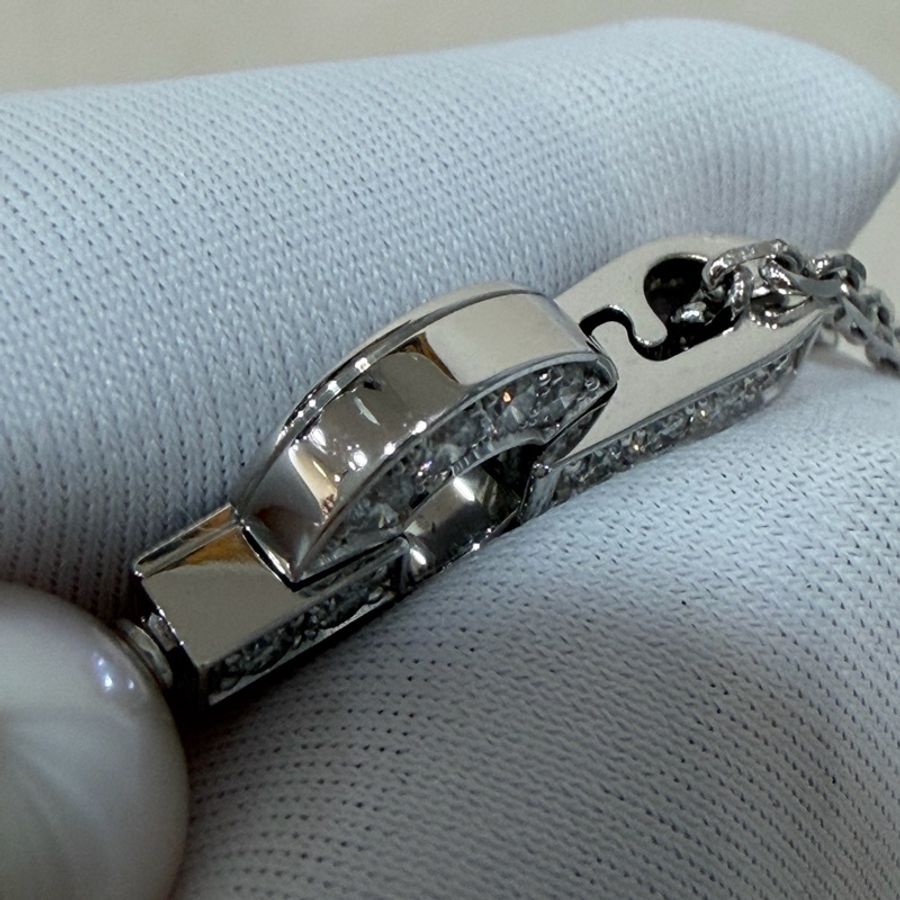 Cartier 卡地亞 750 HIMALIA 0.25CT 珍珠 鑽石 白K金 項鍊 鑽圈-15