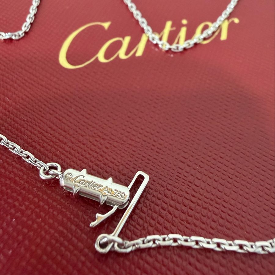 Cartier 卡地亞 750 HIMALIA 0.25CT 珍珠 鑽石 白K金 項鍊 鑽圈-24