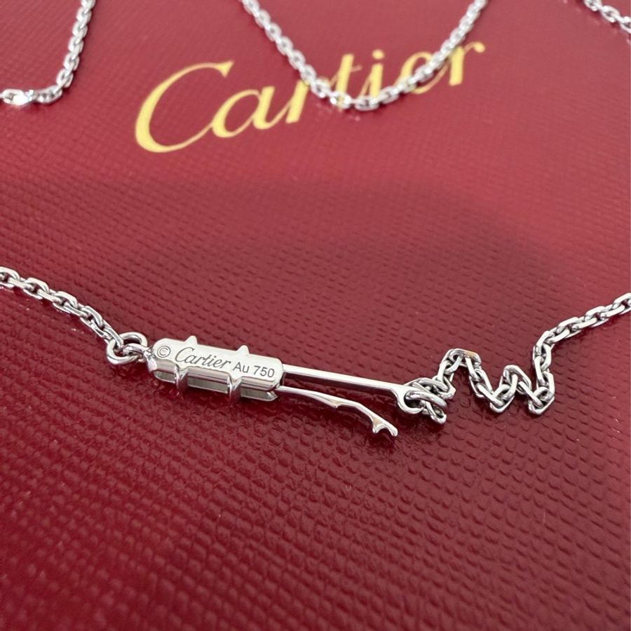 Cartier 卡地亞 750 HIMALIA 0.25CT 珍珠 鑽石 白K金 項鍊 鑽圈-25
