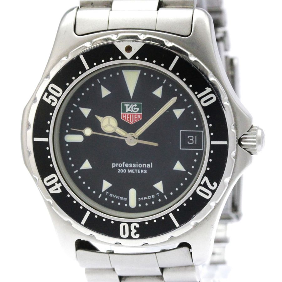 TAG HEUER 專業計時碼錶 鋼錶帶石英男士腕錶 973.006-0