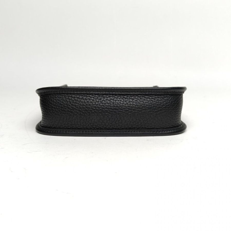 HERMES EvelyneMini16黑色TC皮W刻金扣肩背包-4