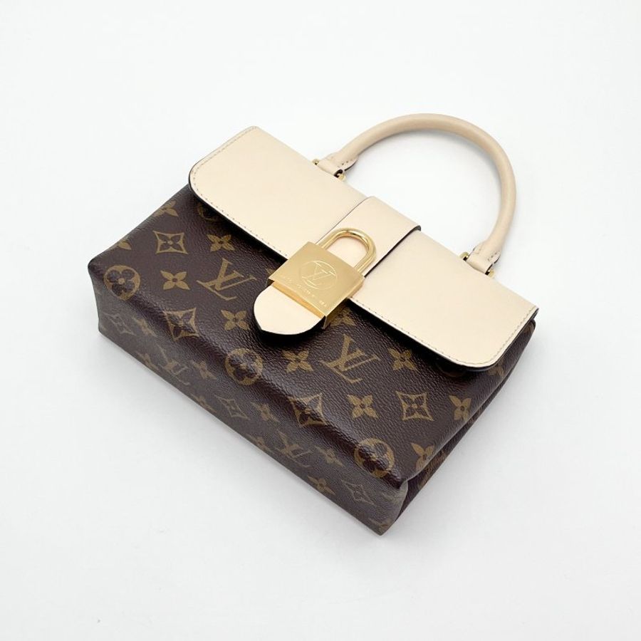 LV/路易威登老花拼白金扣locky bb鎖頭包-3
