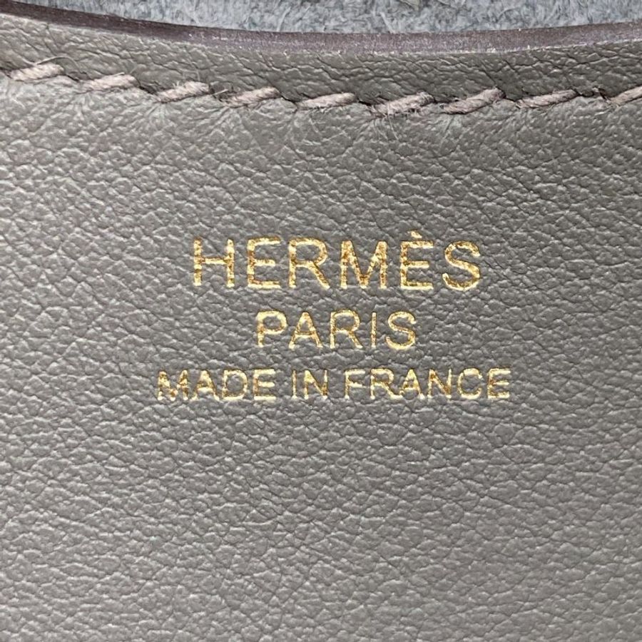 HERMES 愛馬仕 In-The-Loop 18 灰 金釦-8