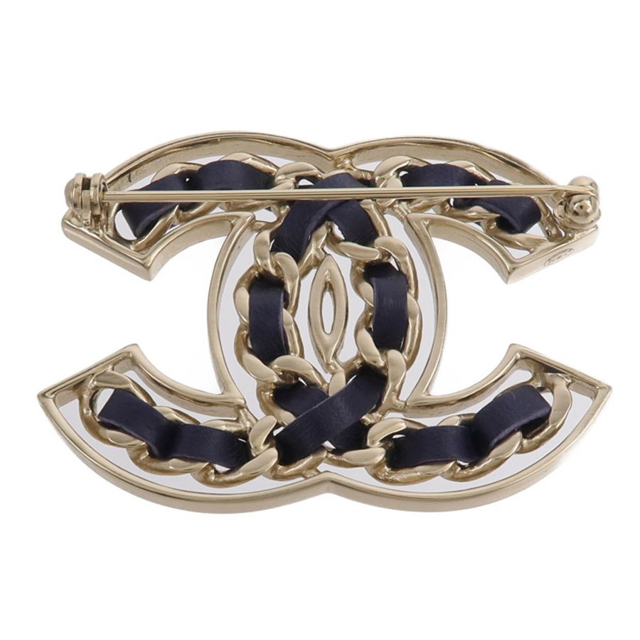 CHANEL 牛皮皮革/金屬Brooch胸針-1