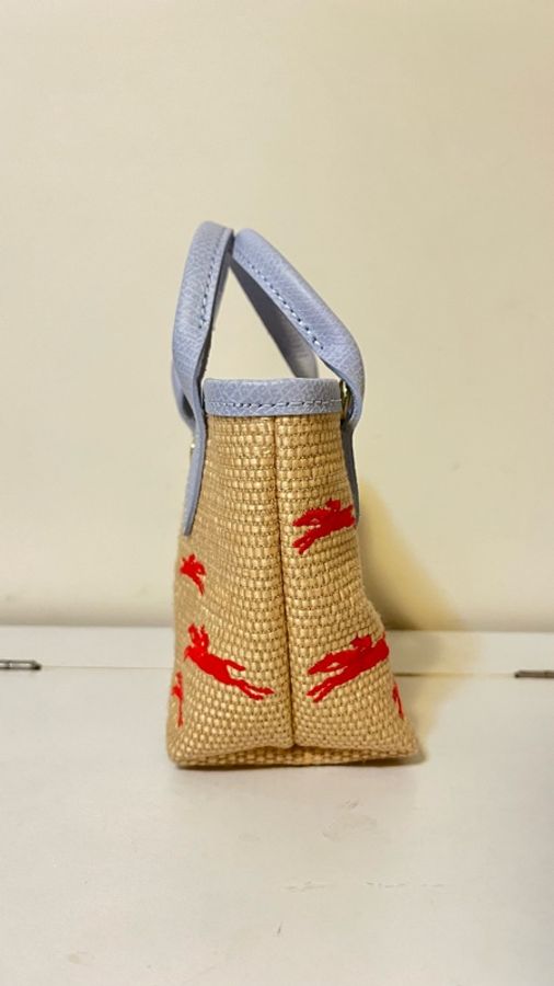 Longchamp LE PANIER PLIAGE系列編織刺繡兩用包-1
