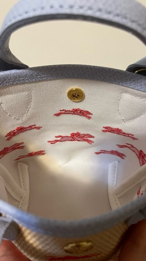 Longchamp LE PANIER PLIAGE系列編織刺繡兩用包-9