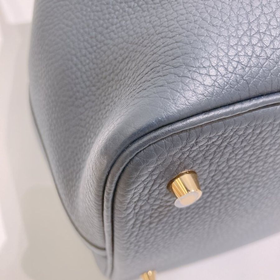 TW4879	Hermes 愛馬仕中號菜籃子手提包包 Picotin Lock 22 Togo Bleu Nuit x GHW Stamp Z-21