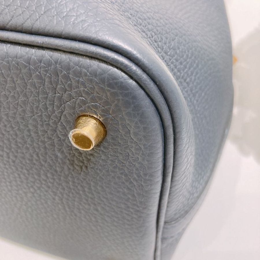 TW4879	Hermes 愛馬仕中號菜籃子手提包包 Picotin Lock 22 Togo Bleu Nuit x GHW Stamp Z-22
