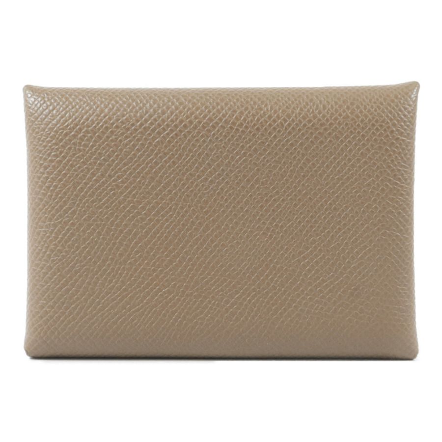 HERMES Epsom皮革Calvi Duo卡片套Etoupe-1