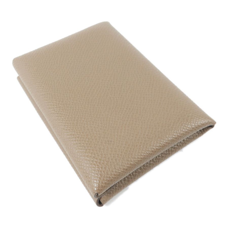 HERMES Epsom皮革Calvi Duo卡片套Etoupe-3