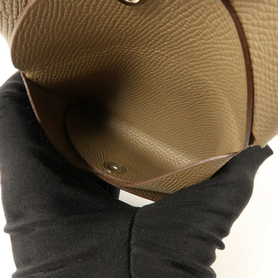 HERMES Epsom皮革Calvi Duo卡片套Etoupe-5