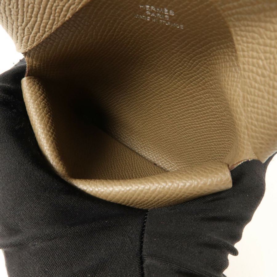HERMES Epsom皮革Calvi Duo卡片套Etoupe-6