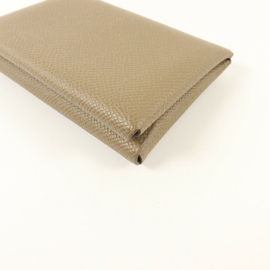 HERMES Epsom皮革Calvi Duo卡片套Etoupe-11