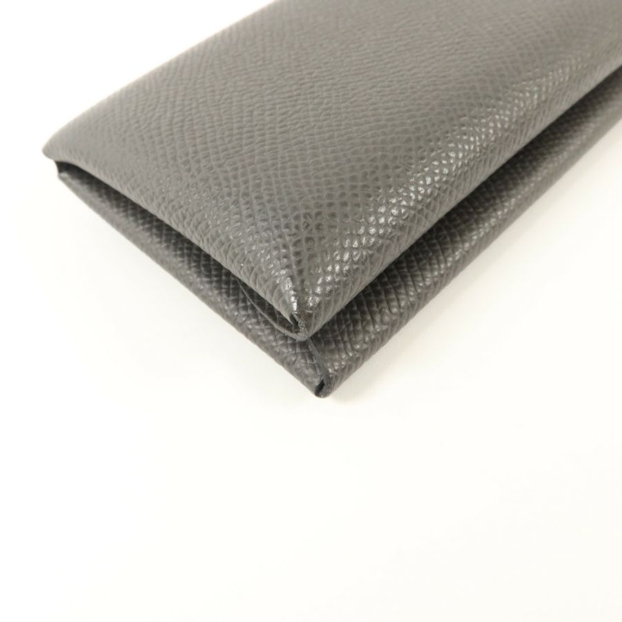 HERMES Epsom皮革Calvi Duo Compact Card Holder卡片套Graphite-13