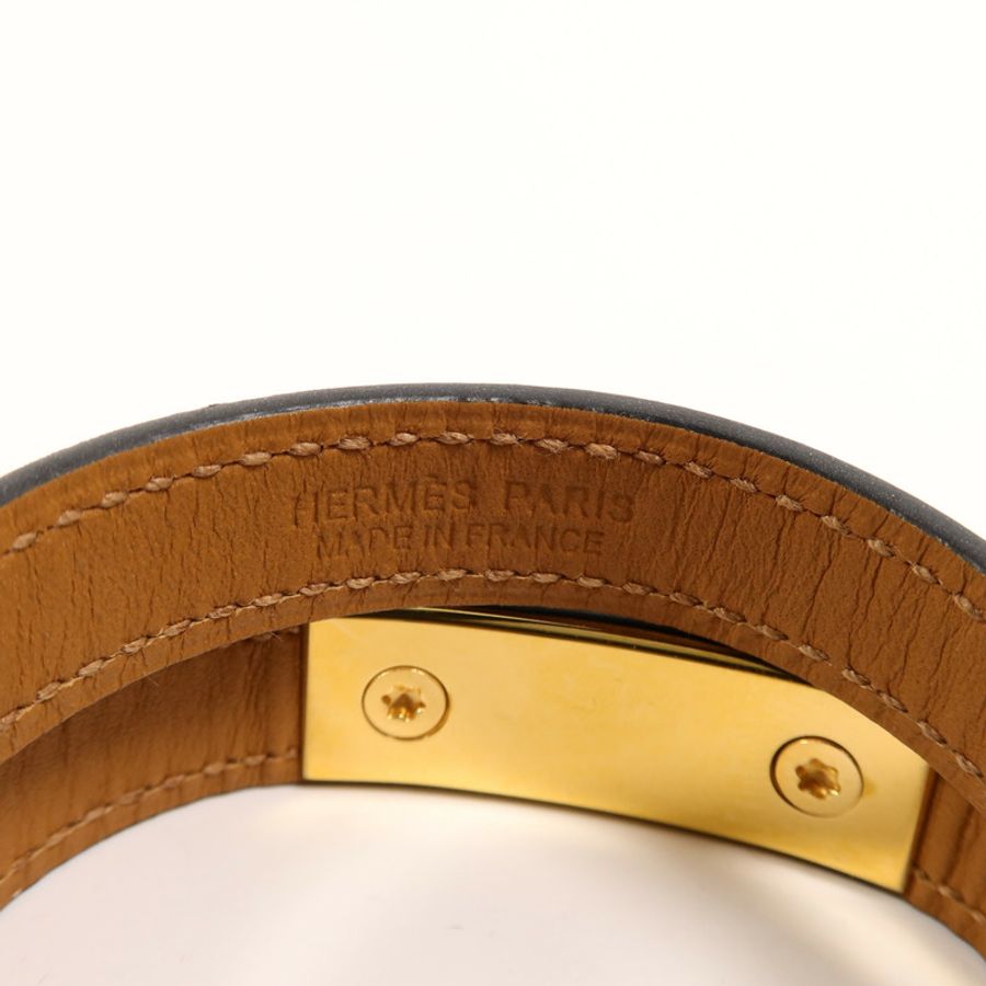 HERMES Swift皮革Rivale Double Tour Bracelet手帶Bleu Saphir-7