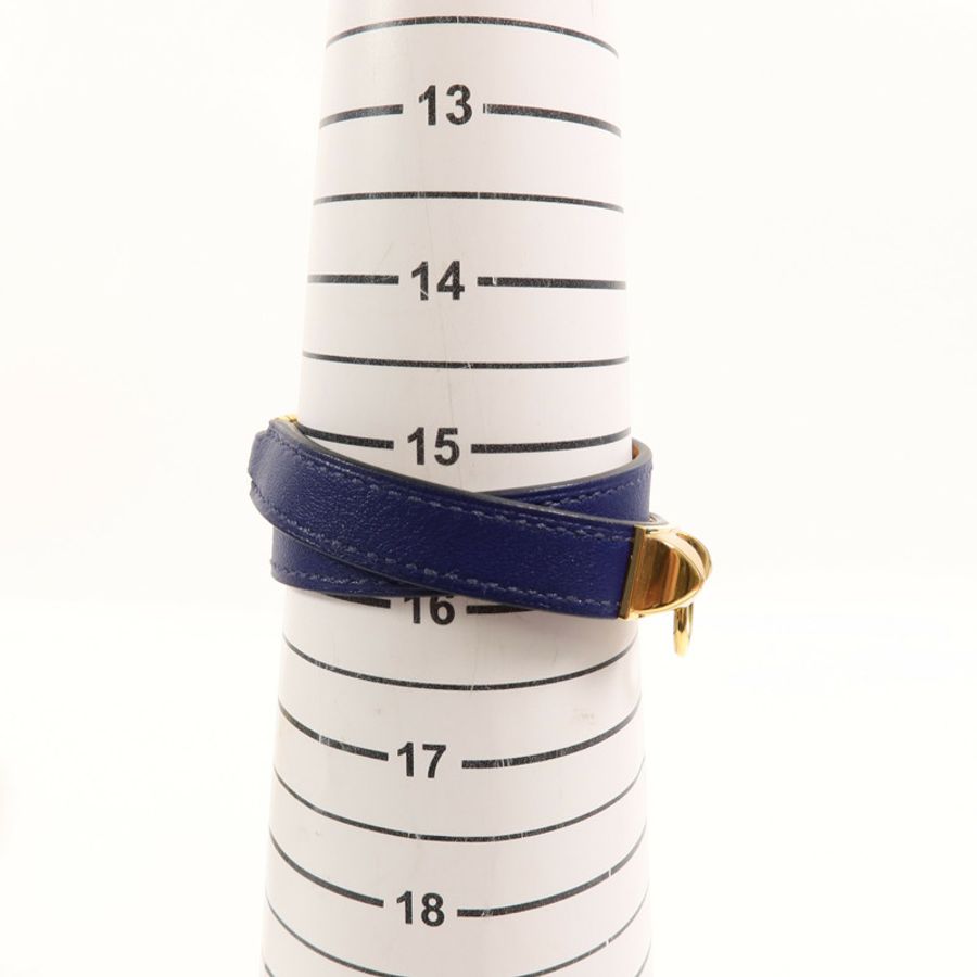 HERMES Swift皮革Rivale Double Tour Bracelet手帶Bleu Saphir-11