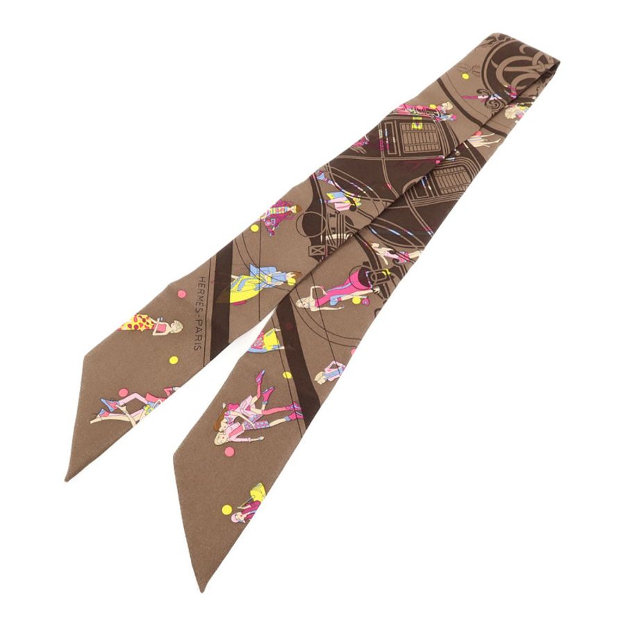 HERMES 絲質Twilly絲巾-1