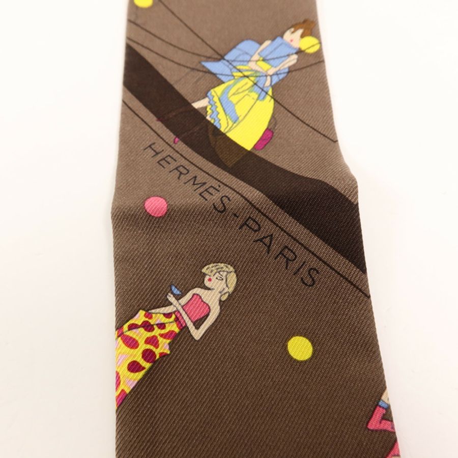 HERMES 絲質Twilly絲巾-4