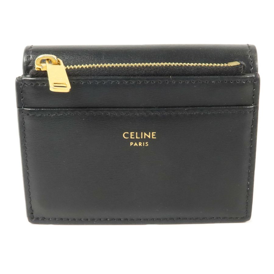 CELINE 牛皮皮革Triomphe Compact Wallet錢包-1