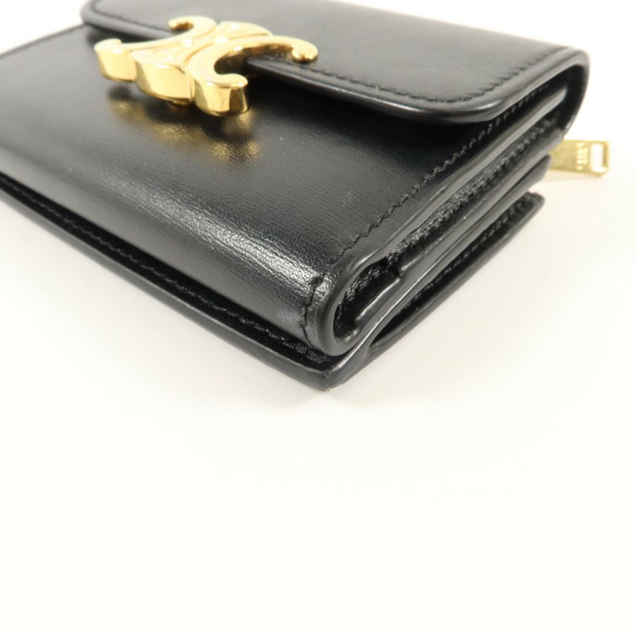 CELINE 牛皮皮革Triomphe Compact Wallet錢包-13