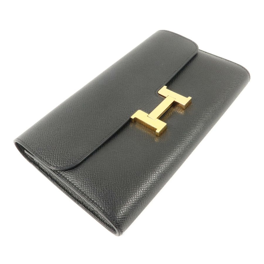 HERMES Epsom皮革Constance Wallet長錢包Noir-2