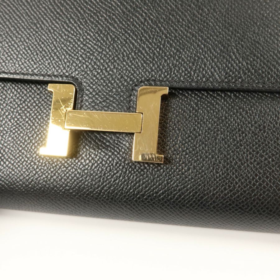 HERMES Epsom皮革Constance Wallet長錢包Noir-12