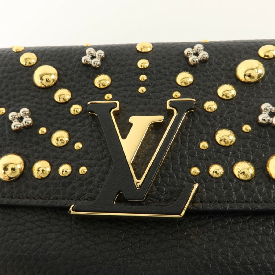 LOUIS VUITTON Taurillon Studded Soi Capucines Wallet長錢包-7