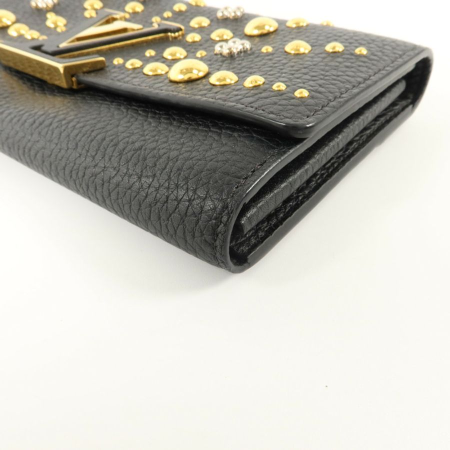LOUIS VUITTON Taurillon Studded Soi Capucines Wallet長錢包-9