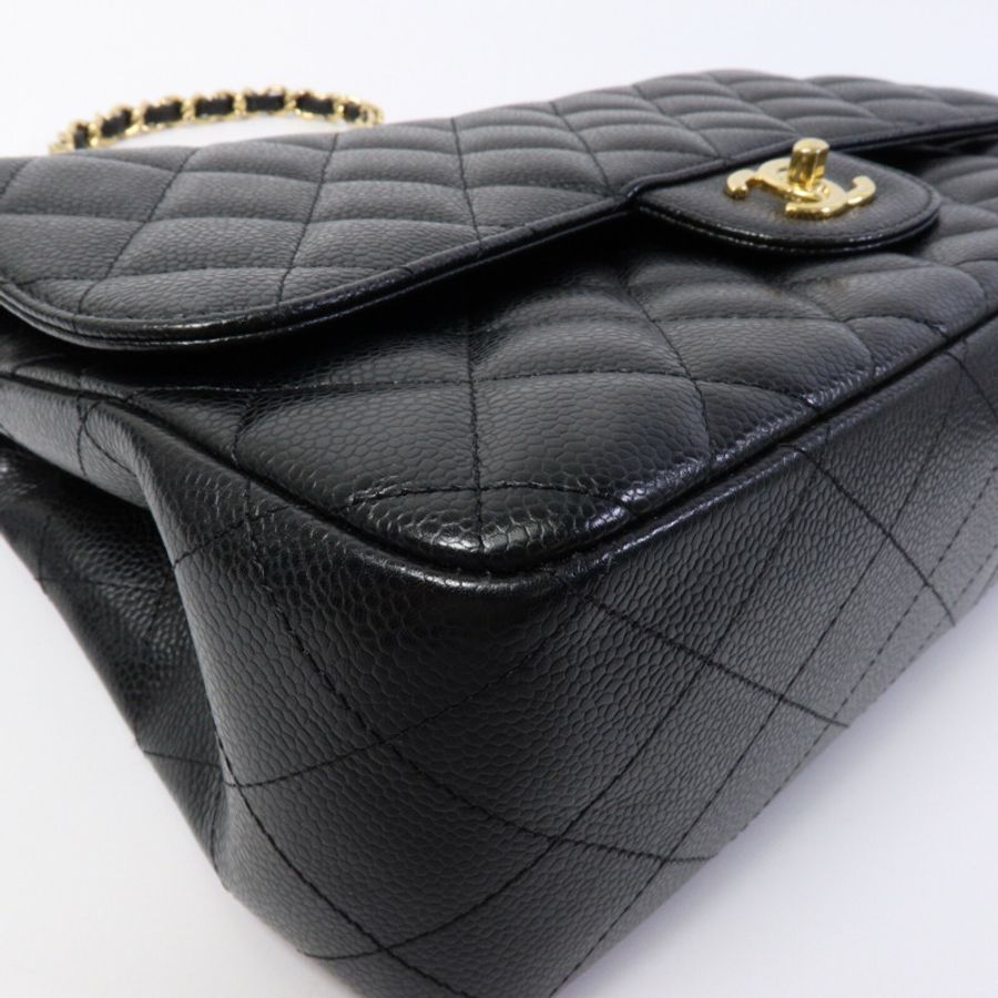 CHANEL 牛皮皮革Large Classic鏈帶肩背袋-9