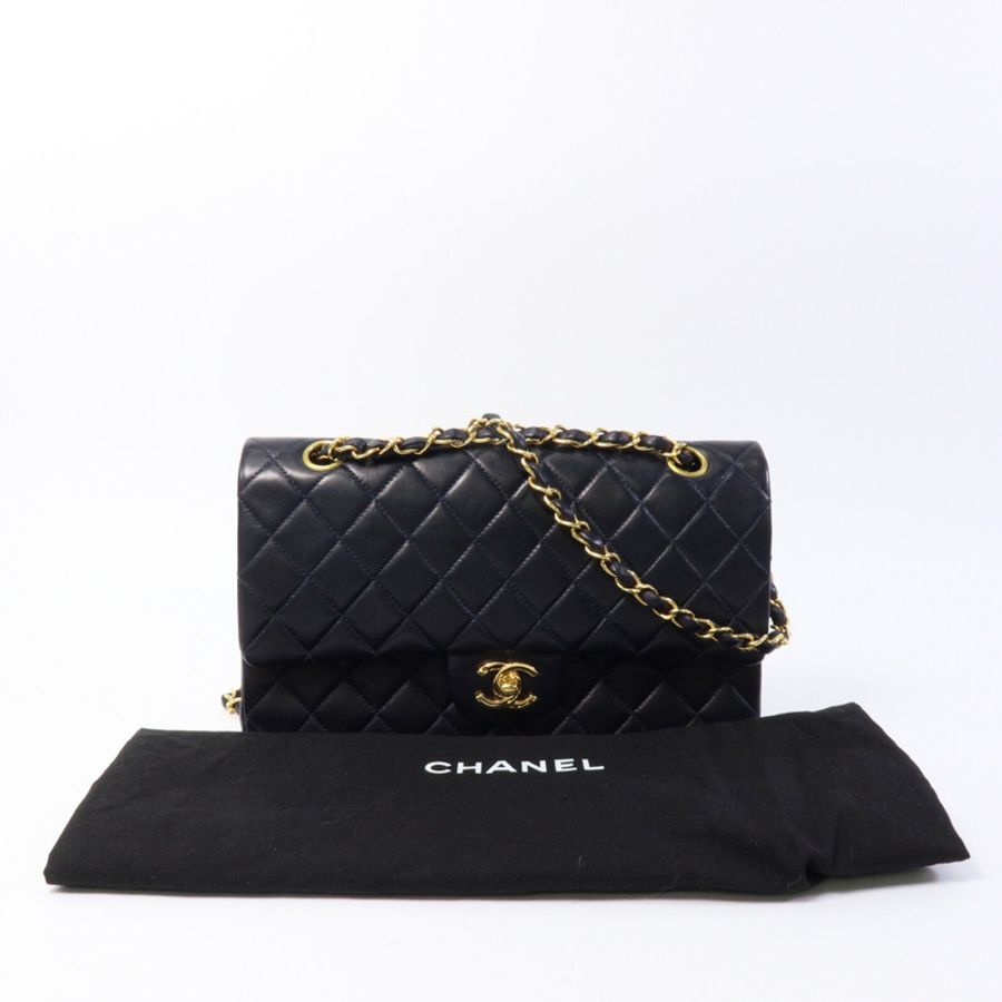 CHANEL 羊皮皮革Vintage Classic Flap鏈帶肩背袋-9