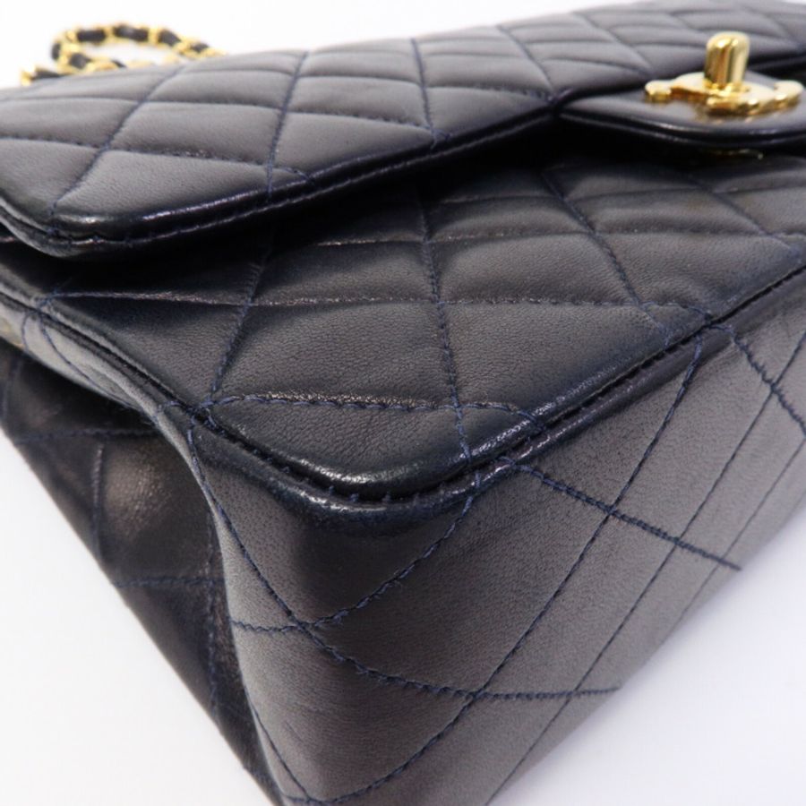CHANEL 羊皮皮革Vintage Classic Flap鏈帶肩背袋-10