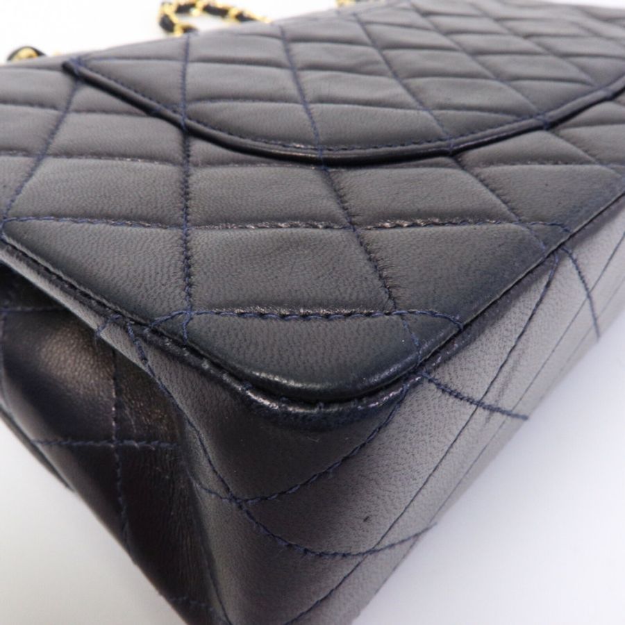 CHANEL 羊皮皮革Vintage Classic Flap鏈帶肩背袋-12