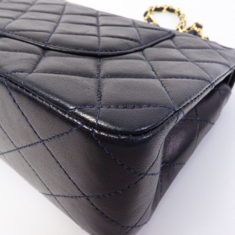 CHANEL 羊皮皮革Vintage Classic Flap鏈帶肩背袋-13