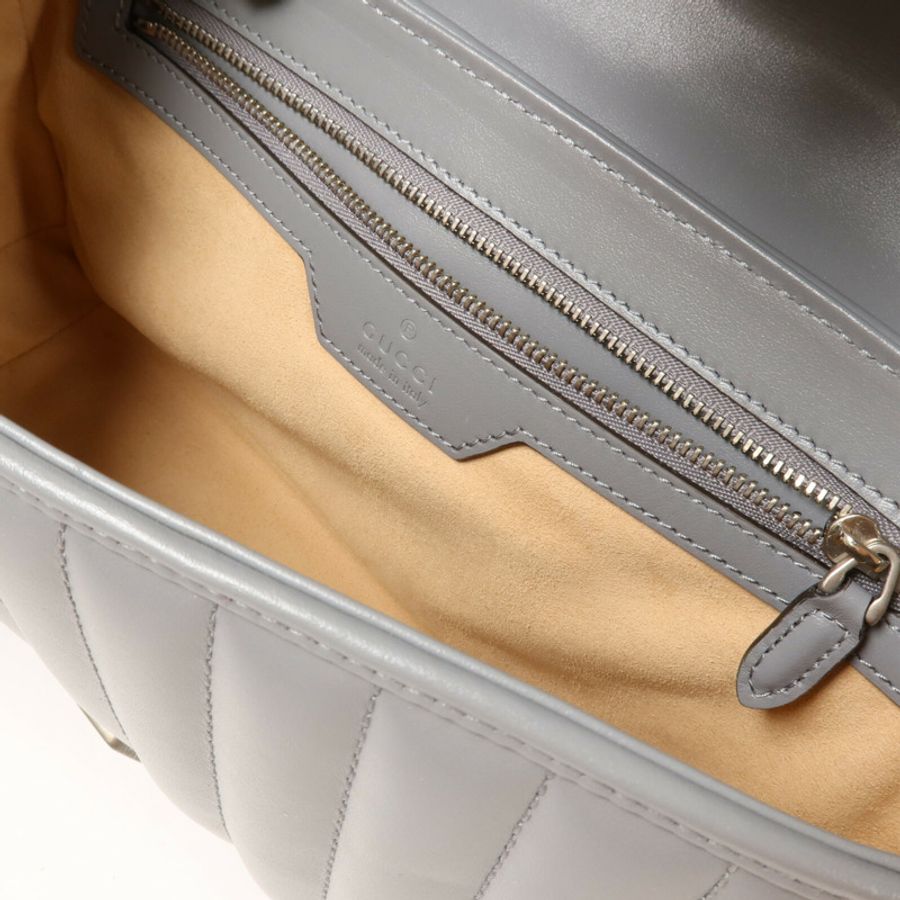 GUCCI 牛皮皮革GG Marmont Shoulder Bag鏈帶肩背袋-4