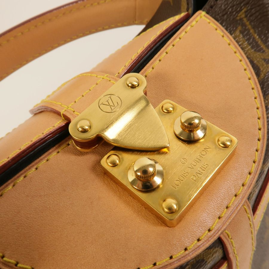 LOUIS VUITTON Monogram Duffle金扣手挽肩背兩用袋棕色-7