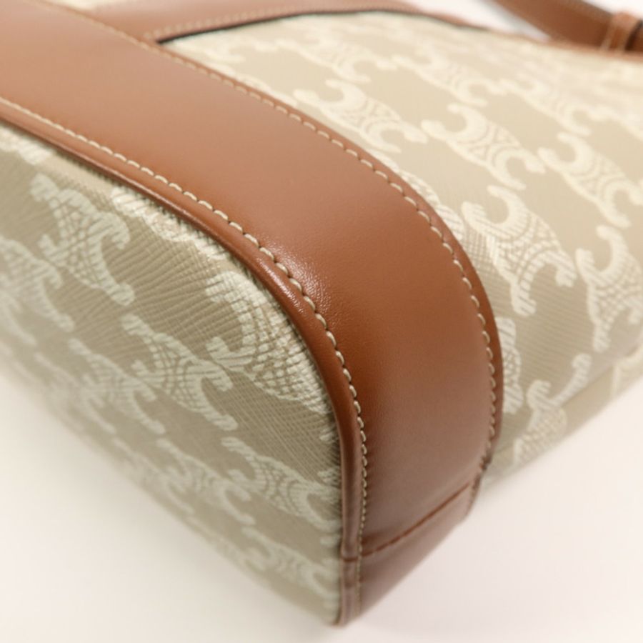 CELINE 塗層帆布Triomphe Bucket Bag Small肩背袋-12