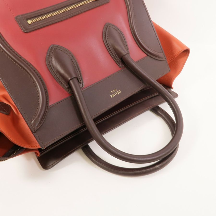 CELINE 牛皮皮革Mini Luggage手挽袋-5