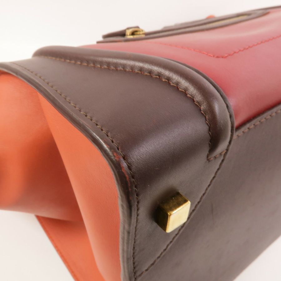 CELINE 牛皮皮革Mini Luggage手挽袋-8