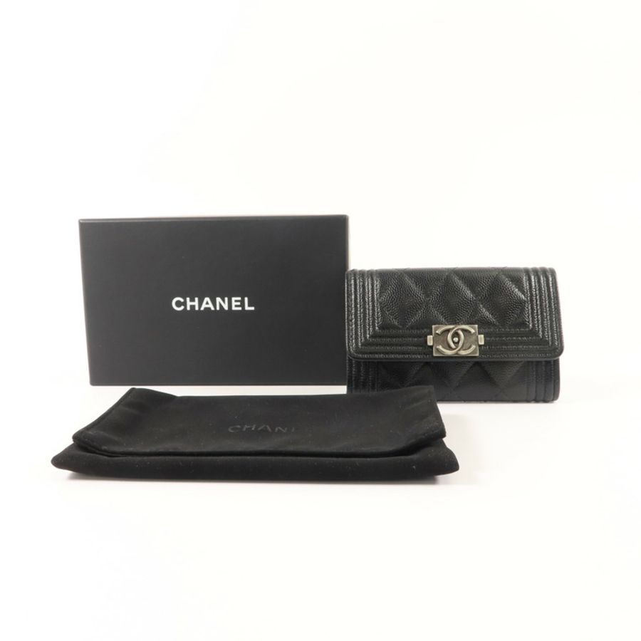 CHANEL 牛皮皮革Boy Card Case卡片套-8