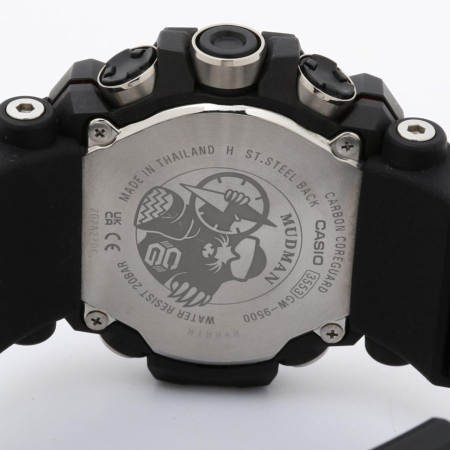 卡西歐 G-SHOCK Master of G - LAND MUDMAN GW-9500-1JF 黑色樹脂 x 不銹鋼男士太陽能電波手錶-3