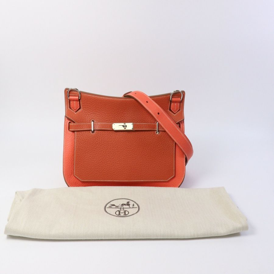 HERMES Clemence皮革Jypsiere 28肩背袋Sanguine/Rose Jaipur-9