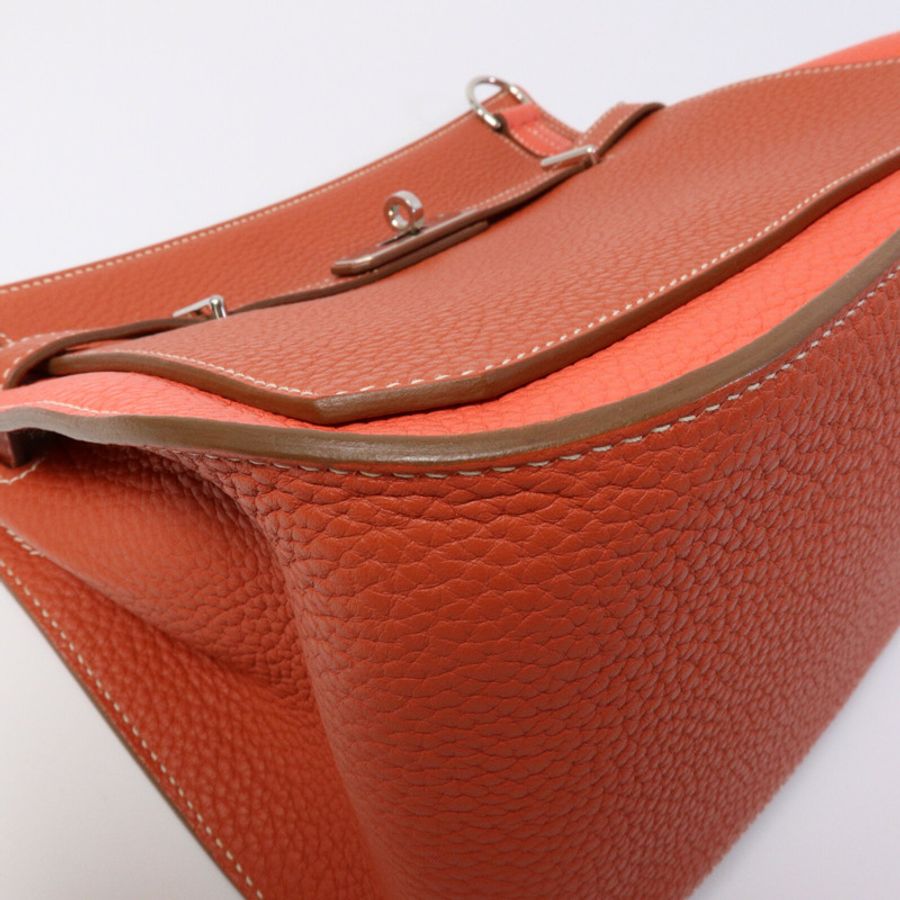 HERMES Clemence皮革Jypsiere 28肩背袋Sanguine/Rose Jaipur-10