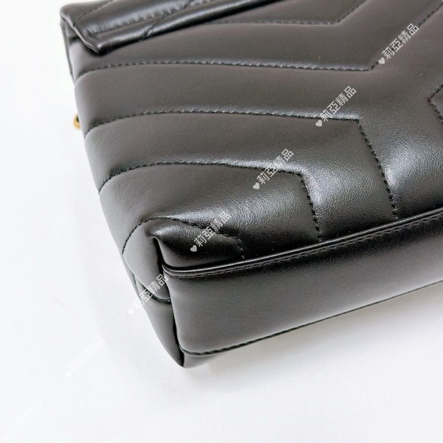 莉亞精品♡ YSL 678401 LOULOU 黑金 二手-11