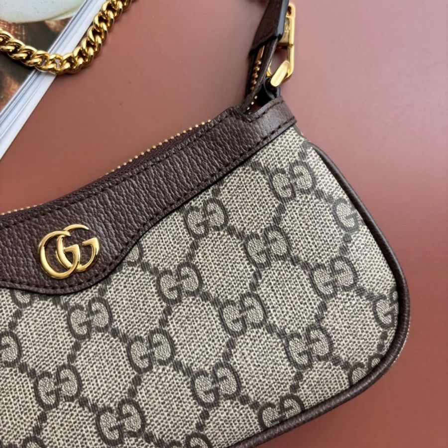::GUCCI:: Ophidia 764960 Supreme 烏木色迷你手提包 迷你麻將包 鏈帶手袋-2