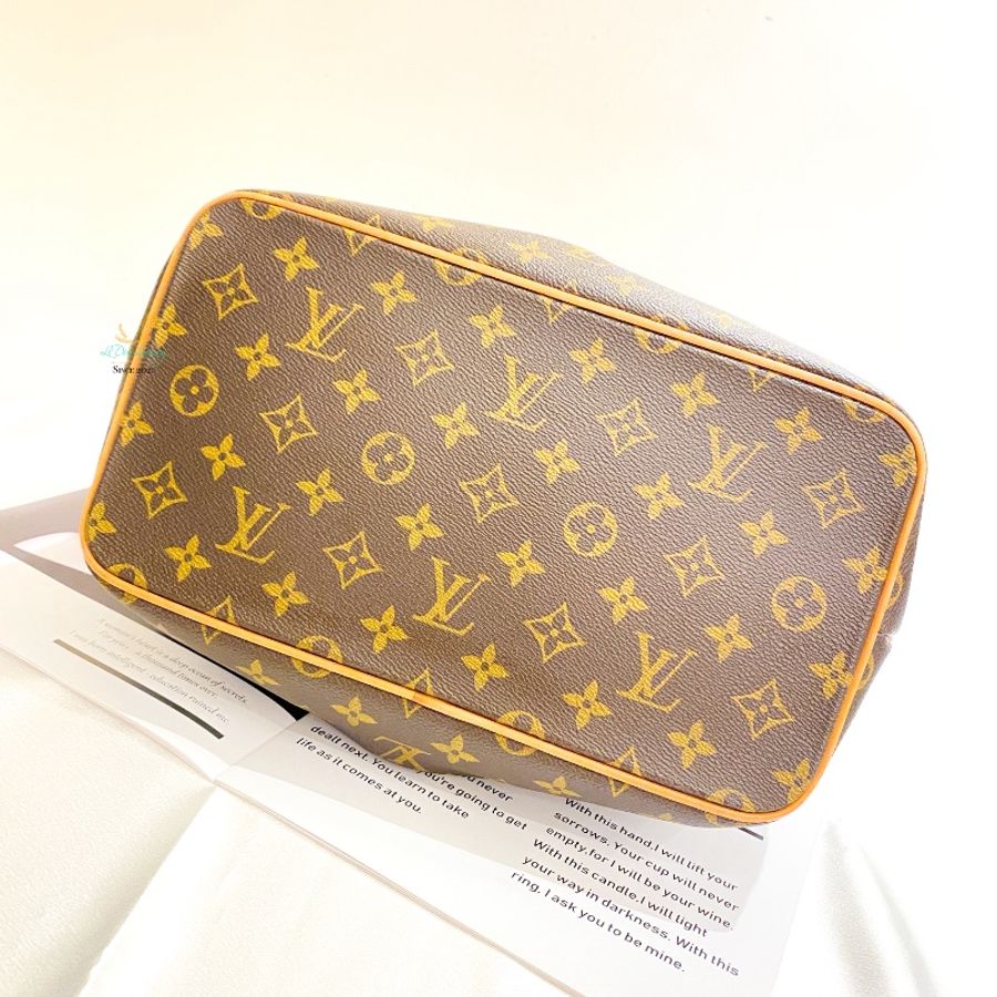 LV M40145 Palermo PM 字紋 老花 皺摺 兩用 肩背包 托特包 水餃包 抓皺包 手提包-4