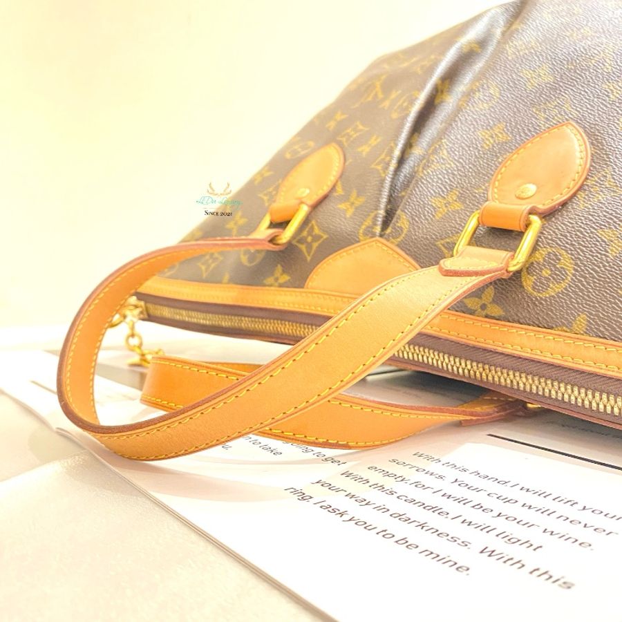 LV M40145 Palermo PM 字紋 老花 皺摺 兩用 肩背包 托特包 水餃包 抓皺包 手提包-11